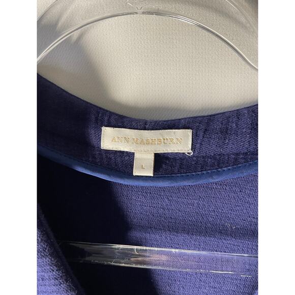 Ann Mashburn Double Knit Thick Bell Sleeve V-neck Pullover Blouse Top Large - Picture 3 of 8